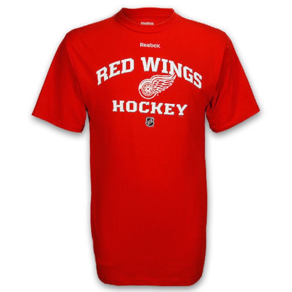 DETROIT RED WINGS NHL REEBOK CREW NECK T SHIRT RED